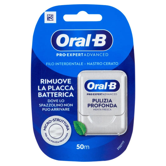 ORAL-B PRO-EXPERT ADVANCED FILO INTERDENTALE NASTRO CERATO 50M PULIZIA PROFONDA MENTA FRESCA