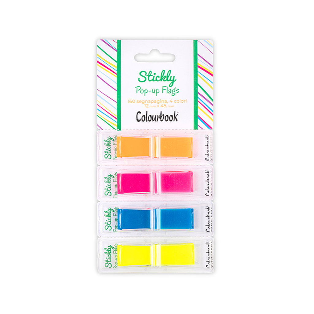 COLOURBOOK STICHLY POP-UP FLAGS 160 SEGNAPAGINA 4 COLORI 12X45MM