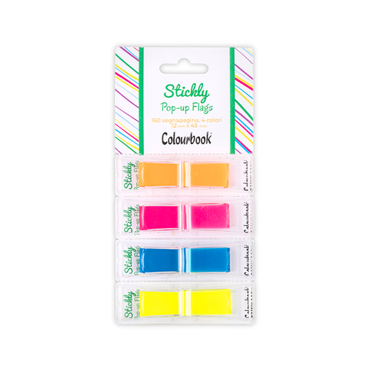 COLOURBOOK STICHLY POP-UP FLAGS 160 SEGNAPAGINA 4 COLORI 12X45MM