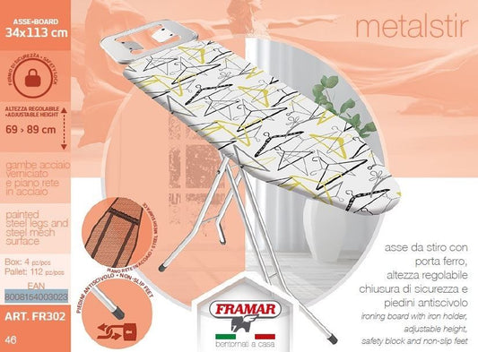 FRAMAR ASSE DA STIRO METALSTIR 113X34 ALTEZZA REGOLABILE CM.69-89