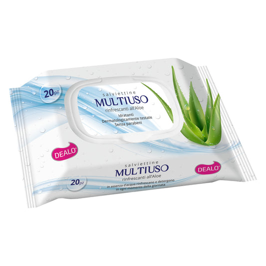 DEALO SALVIETTINE MULTIUSO RINFRESCANTI CON ALOE 20PZ