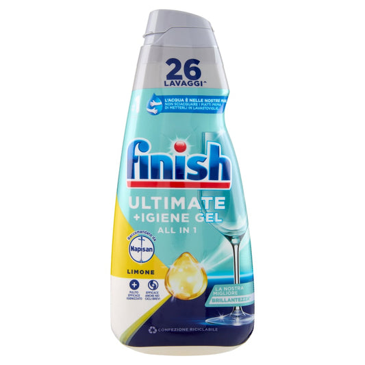 FINISH ULTIMATE + IGIENE GEL ALL IN 1 560ML 26 LAVAGGI LIMONE