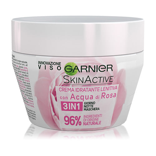 GARNIER SKINACTIVE CREMA IDRATANTE LENITIVA CON ACQUA DI ROSA 3IN1 150ML