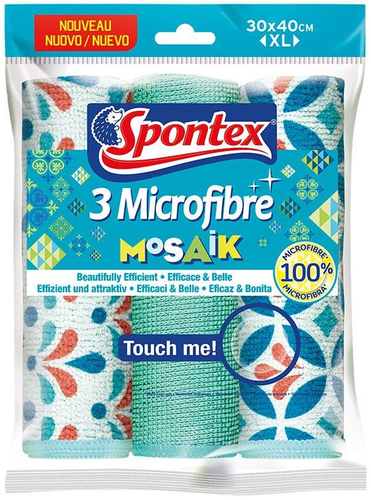 SPONTEX MICROFIBRE MOSAIK CM.30X40 XL 3 PANNI