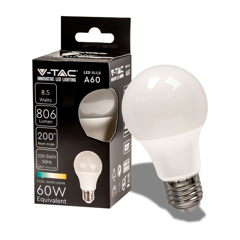 V-TAC LED A60 BULB 8,5W 806 LUMEN 6500K