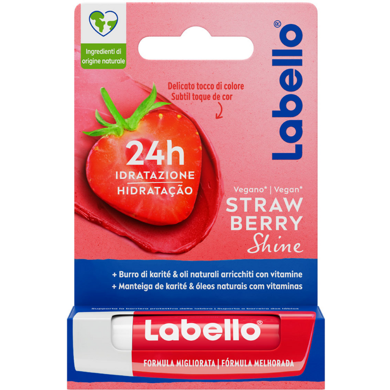 LABELLO VEGAN STRAWBERRY SHINE 24H IDRATAZIONE 5,5ML