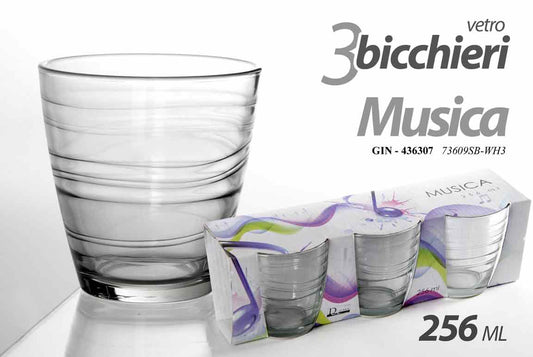 GICOS 3 BICCHIERI MUSICA 256ML