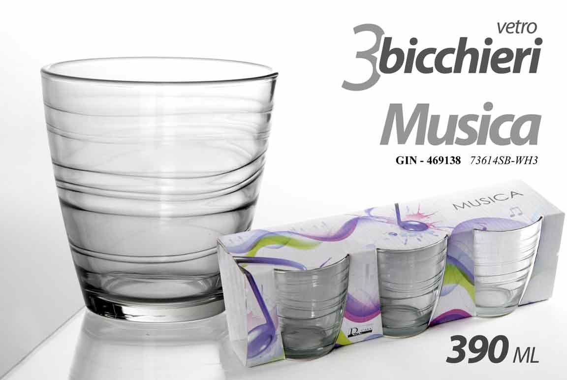 GICOS 3 BICCHIERI MUSICA 390ML