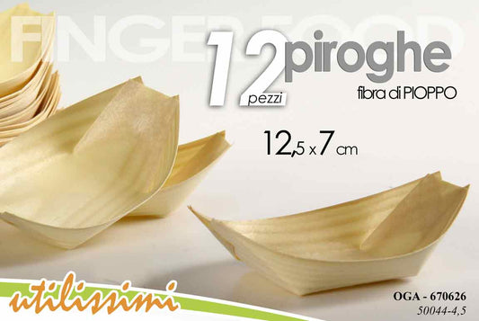 GICOS 12 PIROGHE FINGERFOOD FIBRA DI PIOPPO CM.12,5X7