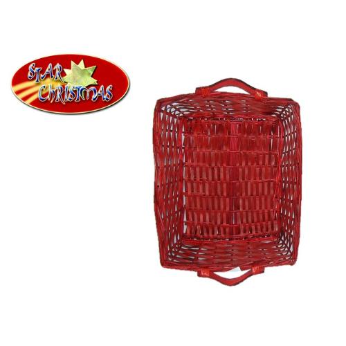 STAR CHRISTMAS CESTO VIMINI RETTANGOLARE CM.48X36X14 ROSSO