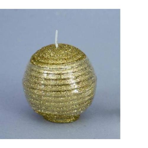 EURONATALE CANDELA SFERA RIGATA 60MM ORO 1PZ