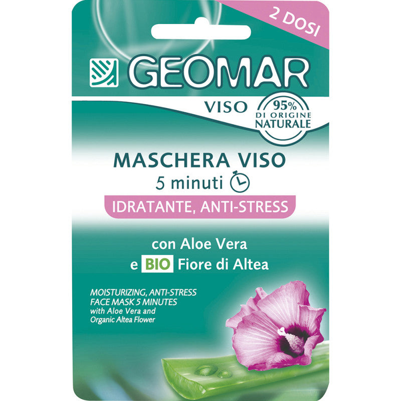 GEOMAR VISO MASCHERA VISO 5 MINUTI IDRATANTE,ANTI-STRESS 2 DOSI 15ML