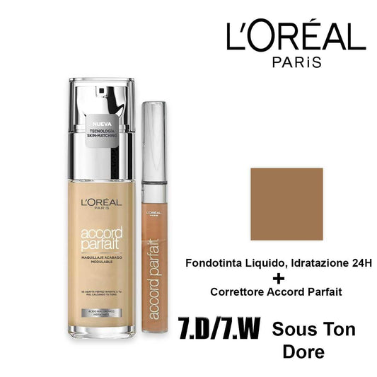 L'OREAL ACCORD PARFAIT FDT 7.D/7.W+CORRETTORE 7.D/W