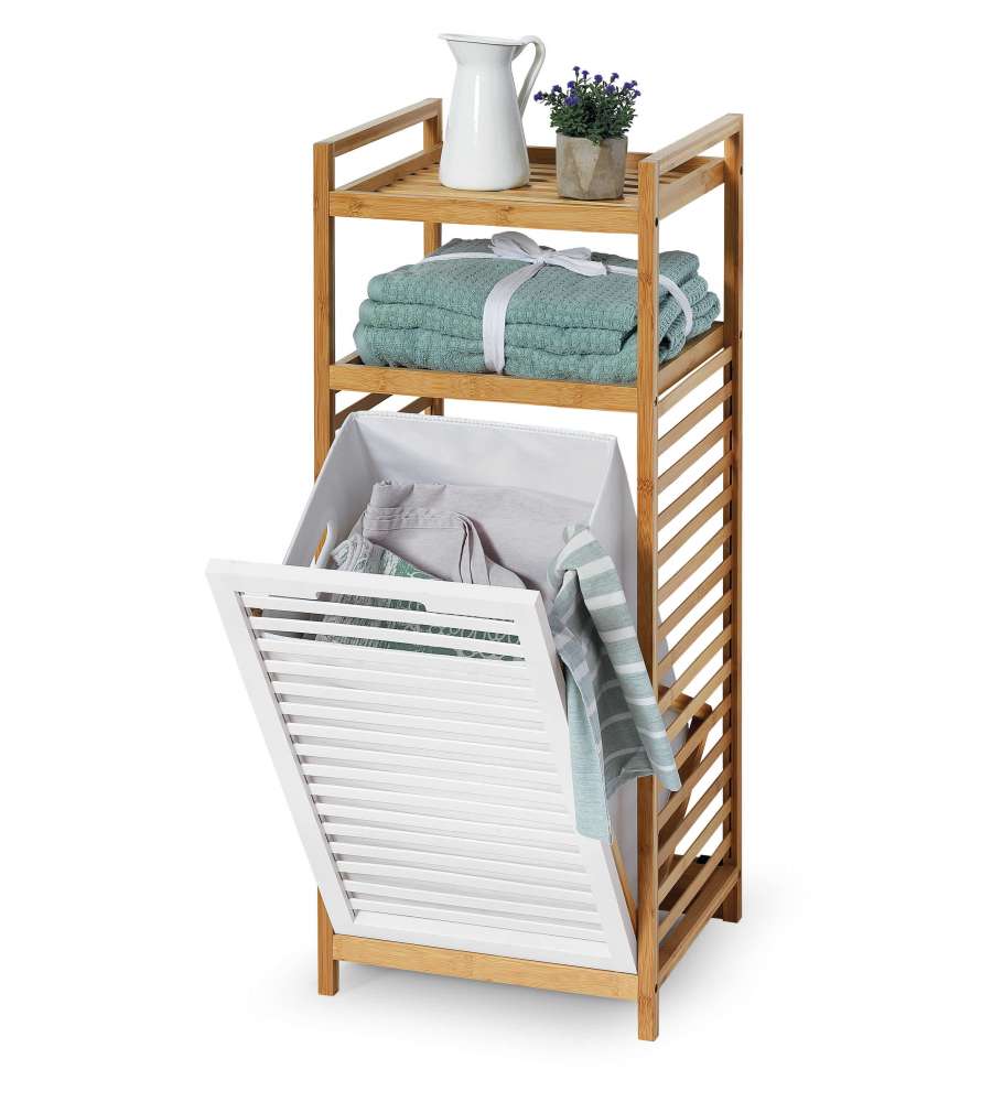 DOMOPAK LIVING MOBILETTO PORTABIANCHERIA BAMBOO CM.36,8X33,5X90,5