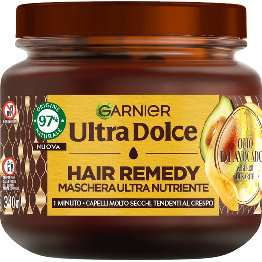 GARNIER ULTRA DOLCE HAIR REMEDY MASCHERA 340ML ULTRA NUTRIENTE 1 MINUTO OLIO DI AVOCADO & BURRO DI KARITE'