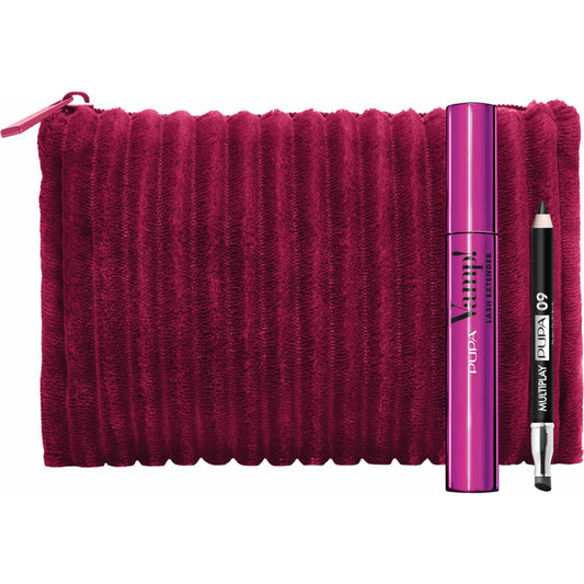 PUPAMAKE-UP KIT MASCARA VAMP LASH EXTENDER + MINI MULTIPLAY NERA + POCHETTE BORDEAUX