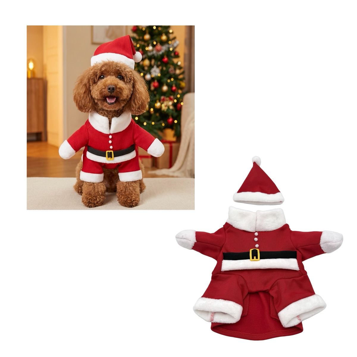 KASAVIVA NATALE SANTA PUPPY ABITO BABBO NATALE PER ANIMALI