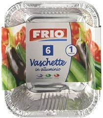 FRIO VASCHETTE ALLUMINIO 1 PORZIONE SENZA COPERCHIO 6PZ