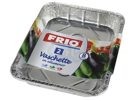 FRIO VASCHETTE ALLUMINIO 8 PORZIONI SENZA COPERCHIO 2PZ