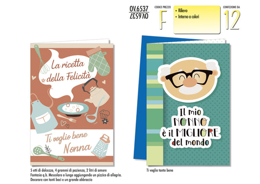 CROMO NB BIGLIETTO NONNI CON RILIEVI OV.6537