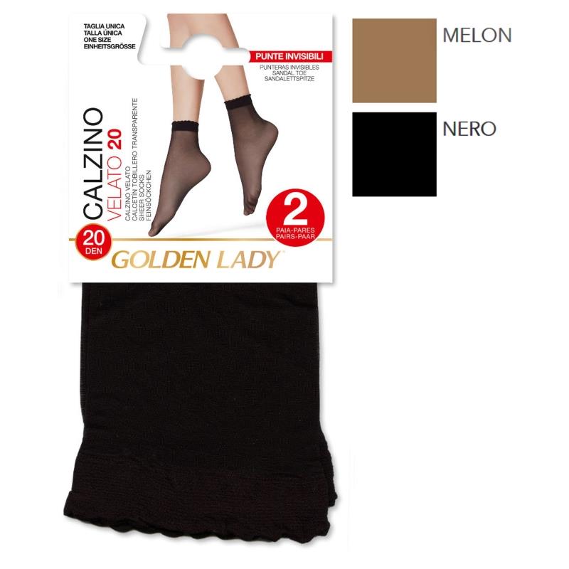 GOLDEN LADY CALZINO VELATO 40 40DEN TG.UNICA 2 PAIA MELON