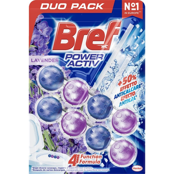 BREF WC TAVOLETTE POWER ACTIVE DUO PACK LAVENDER 2X50G