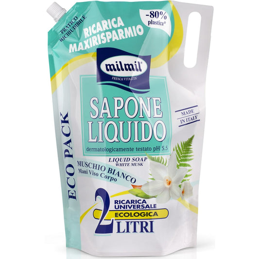 MIL MIL SAPONE LIQUIDO ECORICARICA 2L MUSCHIO BIANCO