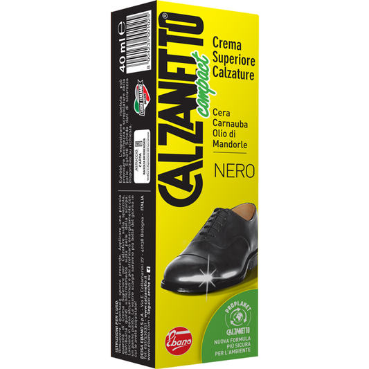 EBANO CALZANETTO COMPACT CREMA SUPERIORE PER CALZATURE 40ML NERO