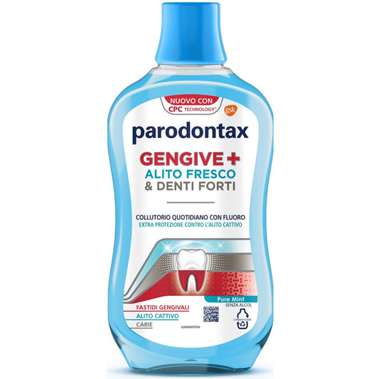 PARODONTAX COLLUTTORIO 500ML GENGIVE+ ALITO FRESCO & DENTI FORTI PURE MINT SENZA ALCOL