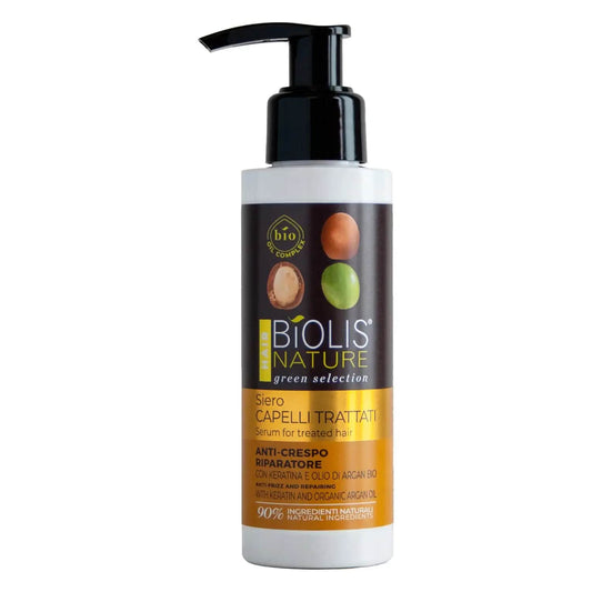 BIOLIS NATURE GREEN SELECTION SIERO 125ML CAPELLI TRATTATI ANTI-CRESPO RIPARATORE CON KERATINA E OLIO DI ARGAN BIO