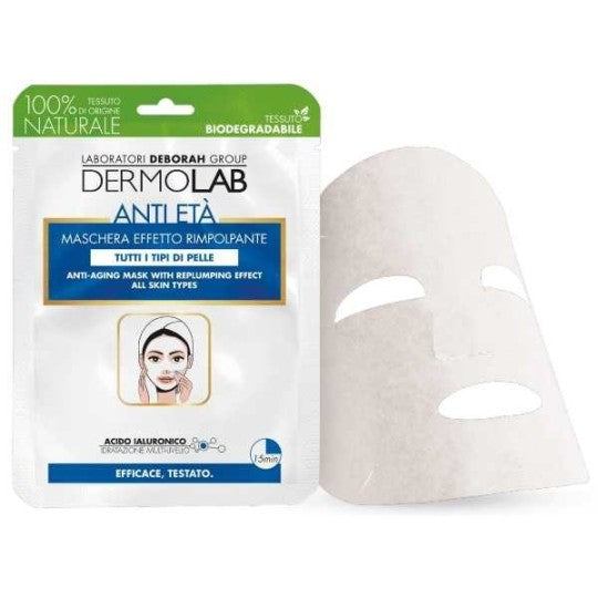 DERMOLAB ANTI ETA' MASCHERA IN TESSUTO EFFETTO RIMPOLPANTE TUTTI I TIPI DI PELLE ACIDO IALURONICO 1PZ