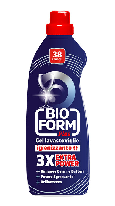 BIO FORM PLUS GEL LAVASTOVIGLIE IGIENIZZANTE 3X EXTRA POWER 684ML 38 LAVAGGI