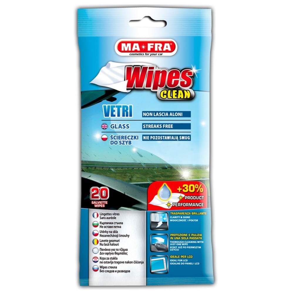 MAFRA WIPES CLEAN VETRI SALVIETTE 20PZ BLUE