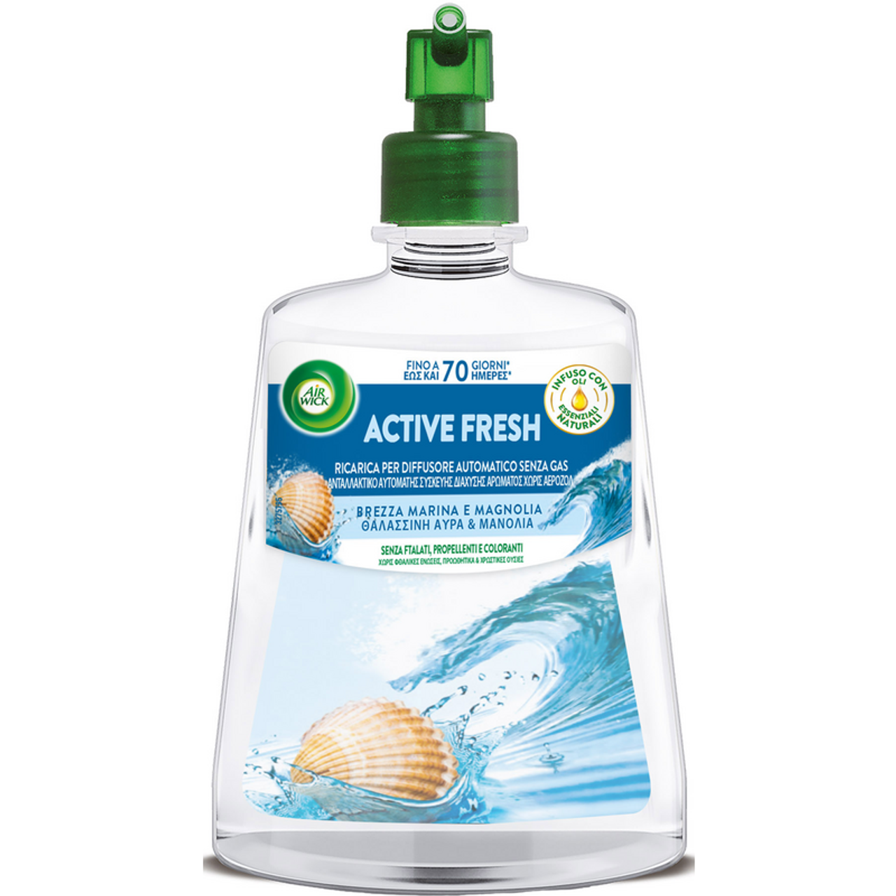 AIR WICK ACTIVE FRESH RICARICA 228ML DIFFUSORE SENZA GAS BREZZA MARINA E MAGNOLIA