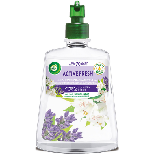 AIR WICK ACTIVE FRESH RICARICA 228ML DIFFUSORE SENZA GAS LAVANDA E MUGHETTO