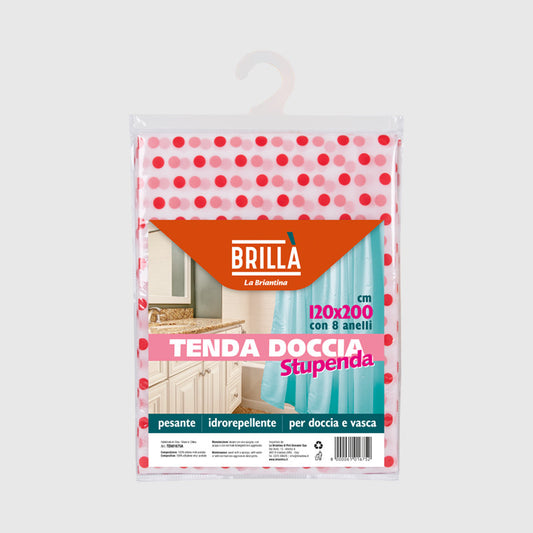 BRILLA' TENDA DOCCIA STUPENDA CON 8 ANELLI CM.120X200