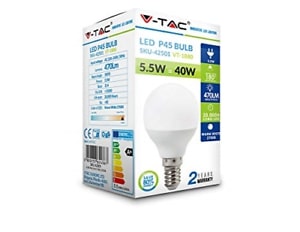 V-TAC LED P45 BULB SFERA 6.5W=45W 4000K