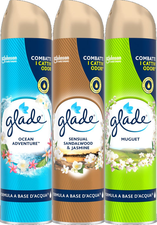 GLADE DEO SPRAY AMBIENTE 300ML ASSORTITO: MUGUET - SALDALWOOD&JASMINE - OCEAN