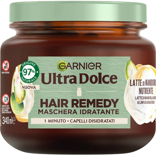 GARNIER ULTRA DOLCE HAIR REMEDY MASCHERA 340ML IDRATANTE 1 MINUTO LATTE DI MANDORLA NUTRIENTE