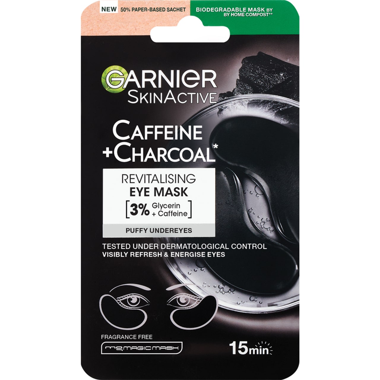 GARNIER SKIN ACTIVE MASCHERA IN TESSUTO OCCHI CAFFEINE+CHARCOAL 5G 1PZ