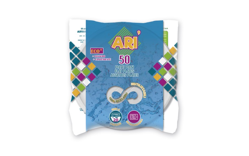 ARISTEA ARI' 50 PIATTI PIANI RIUTILIZZABILI