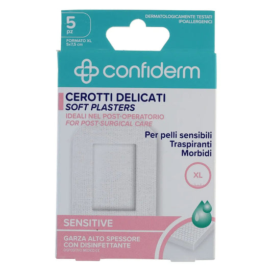CONFIDERM CEROTTI DELICATI POST-OPERATORIO SENSITIVE XL CM.5X7,5 5PZ