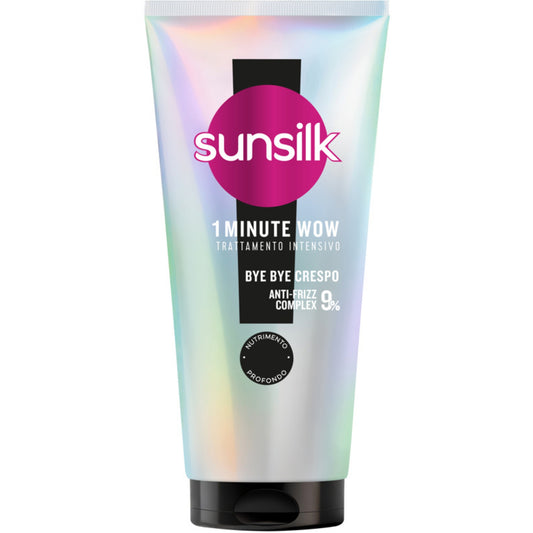 SUNSILK 1 MINUTE WOW TRATTAMENTO INTENSIVO 180ML BYE BYE CRESPO 9% ANTI-FRIZZ COMPLEX CAPELLI CRESPI E DANNEGGIATI