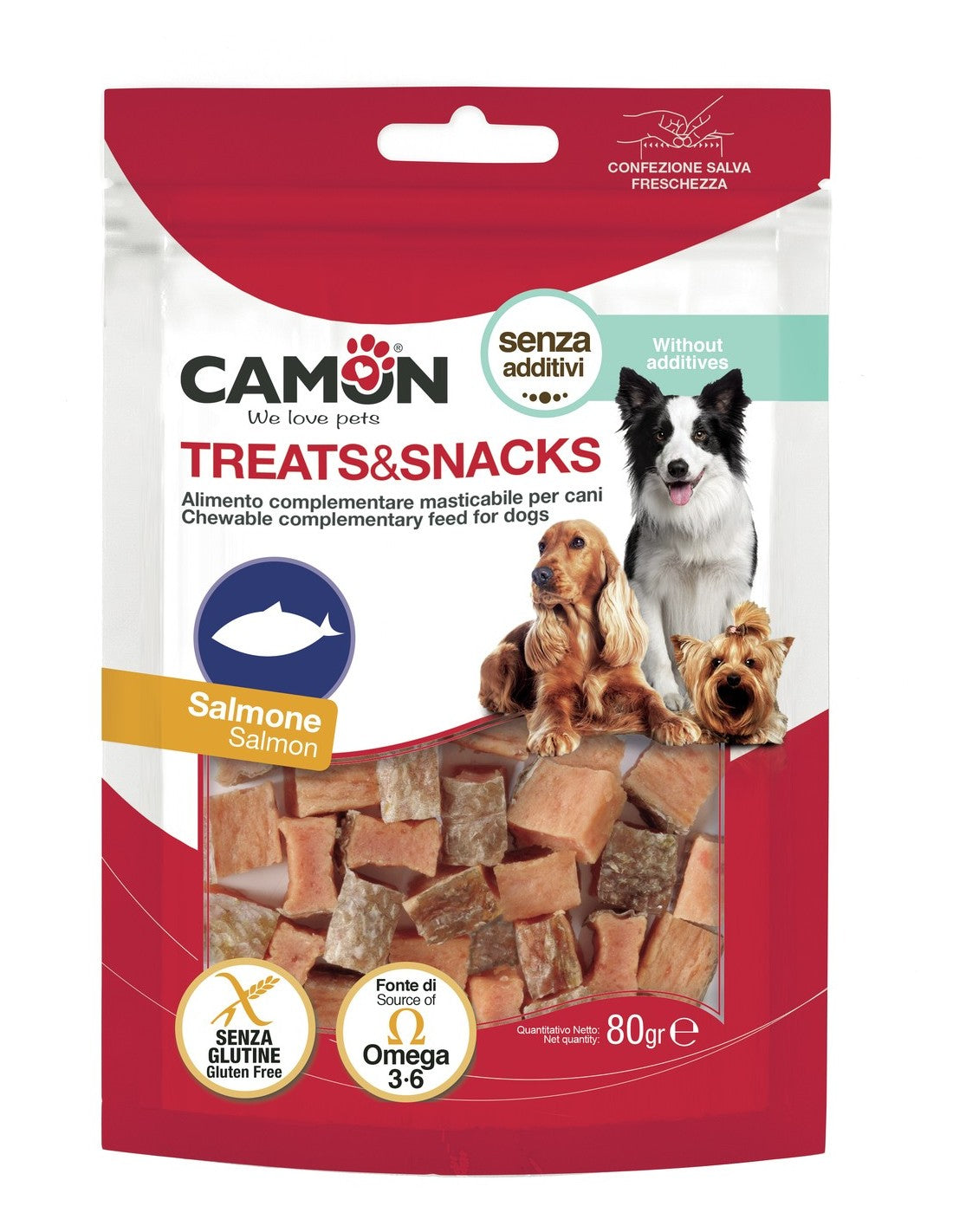CAMON TREATS & SNACK DADINI DI SALMONE 80G