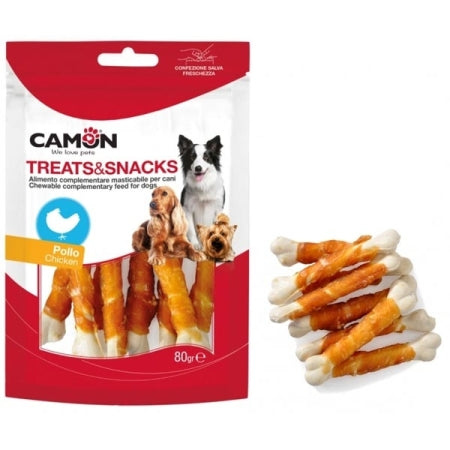 CAMON TREATS & SNACK OSSICINI DI AMIDO DI GRANTURCO ARROTOLATI CON POLLO 80G