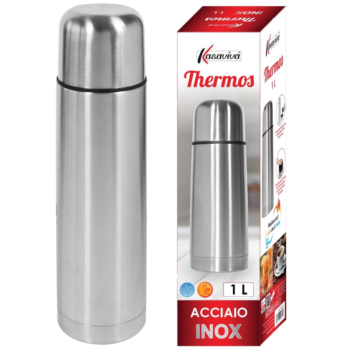 KASAVIVA THERMOS ACCIAIO INOX 1L