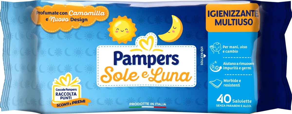 PAMPERS SOLE E LUNA SALVIETTINE 40PZ