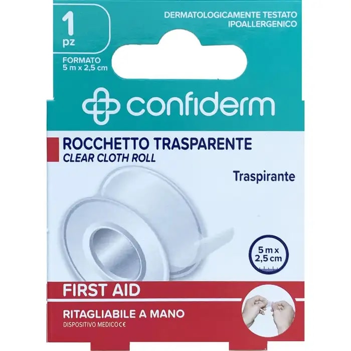 CONFIDERM ROCCHETTO TRASPARENTE 5M X 2,5CM RITAGLIABILE A MANO