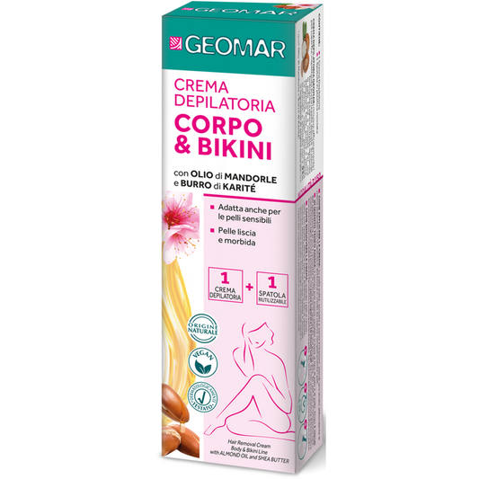 GEOMAR CREMA DEPILATORIA CORPO & BIKINI 150ML OLIO DI MANDORLE E BURRO DI KARITE'