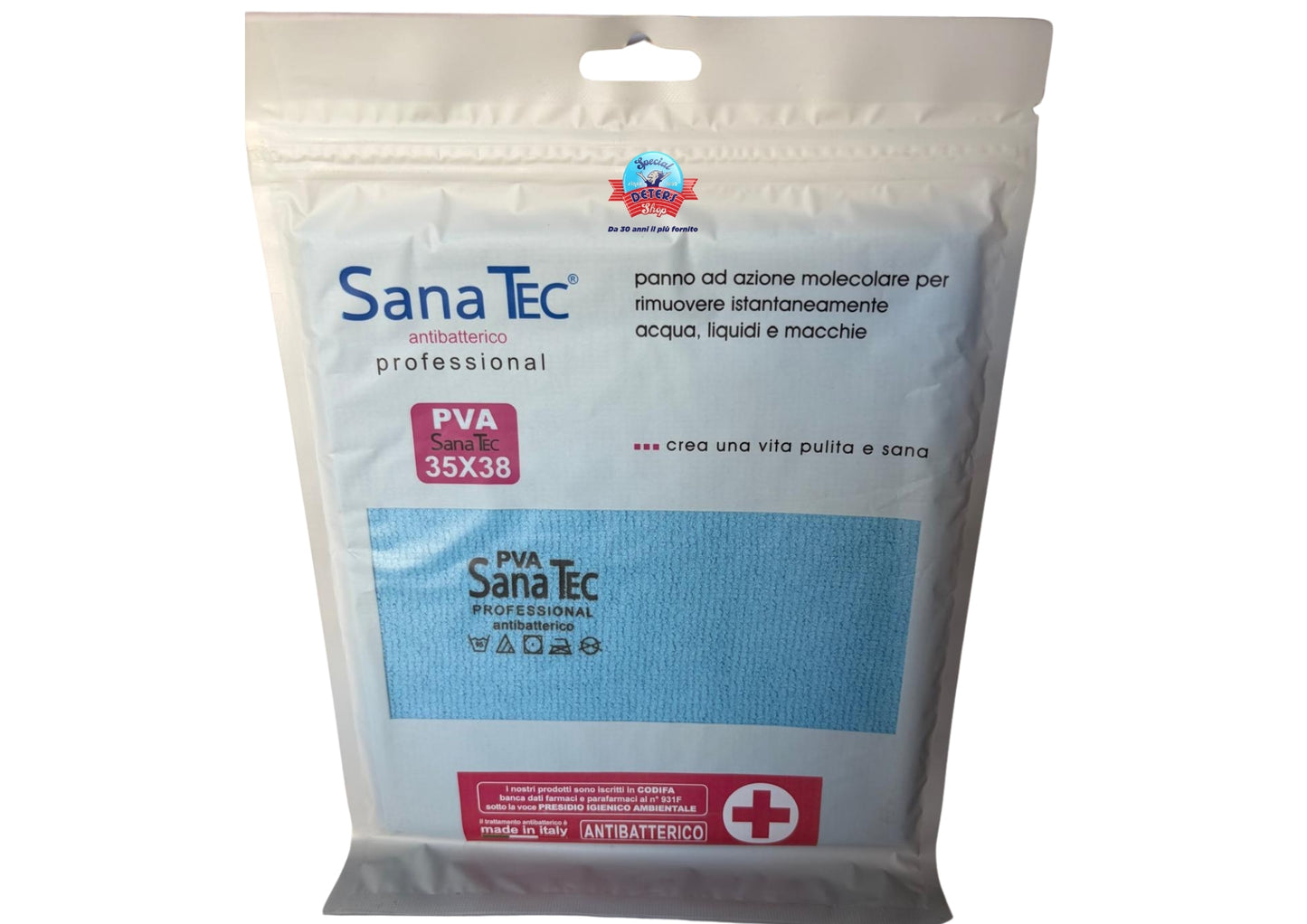 SANA TEC PROFESSIONAL PANNO PVA CM.35X38 BLU ANTIBATTERICO
